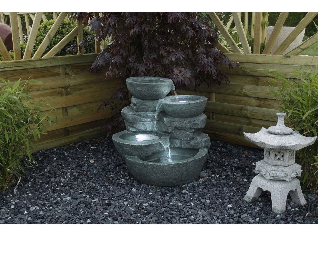 Stagni & Fontane ornamentali: +Zimmerbrunnen Groß Cascades mit LED Bel – Nuovo e nell'imballaggio originale da Amriswil venduto da JaJa-Express 5