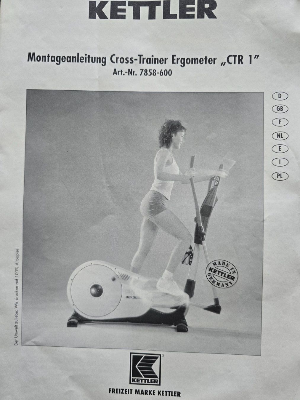 Kettler Hometrainer: Kettler Cross-Trainer Ergometer CTR 1 gebraucht – Gebraucht aus Zug von musikundtechnik 1
