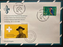 Schweiz 1966 Sonderstempel+Vignette Pfadfinder Bundeslager E