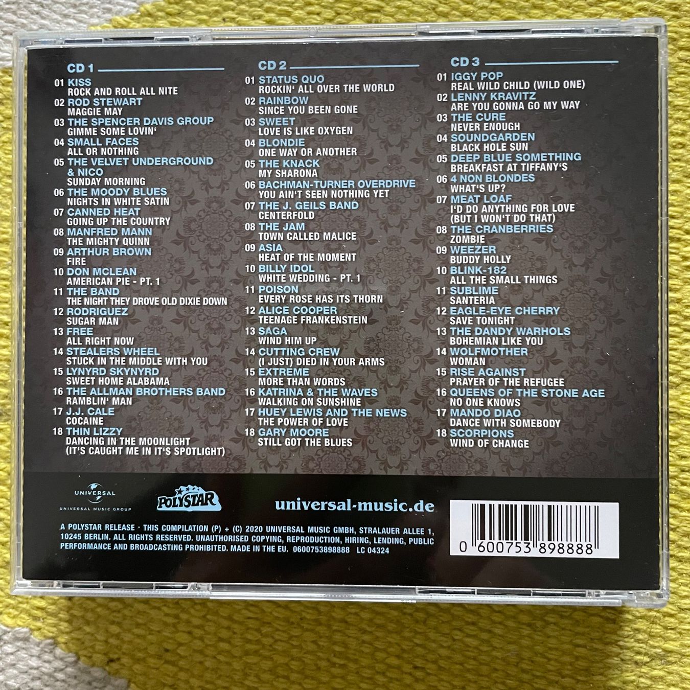 CDs: KULT3-3CD BOX 54 GRÖSSTEN ROCK HITS – Gebraucht aus Rorschacherberg von CD-Roli 1
