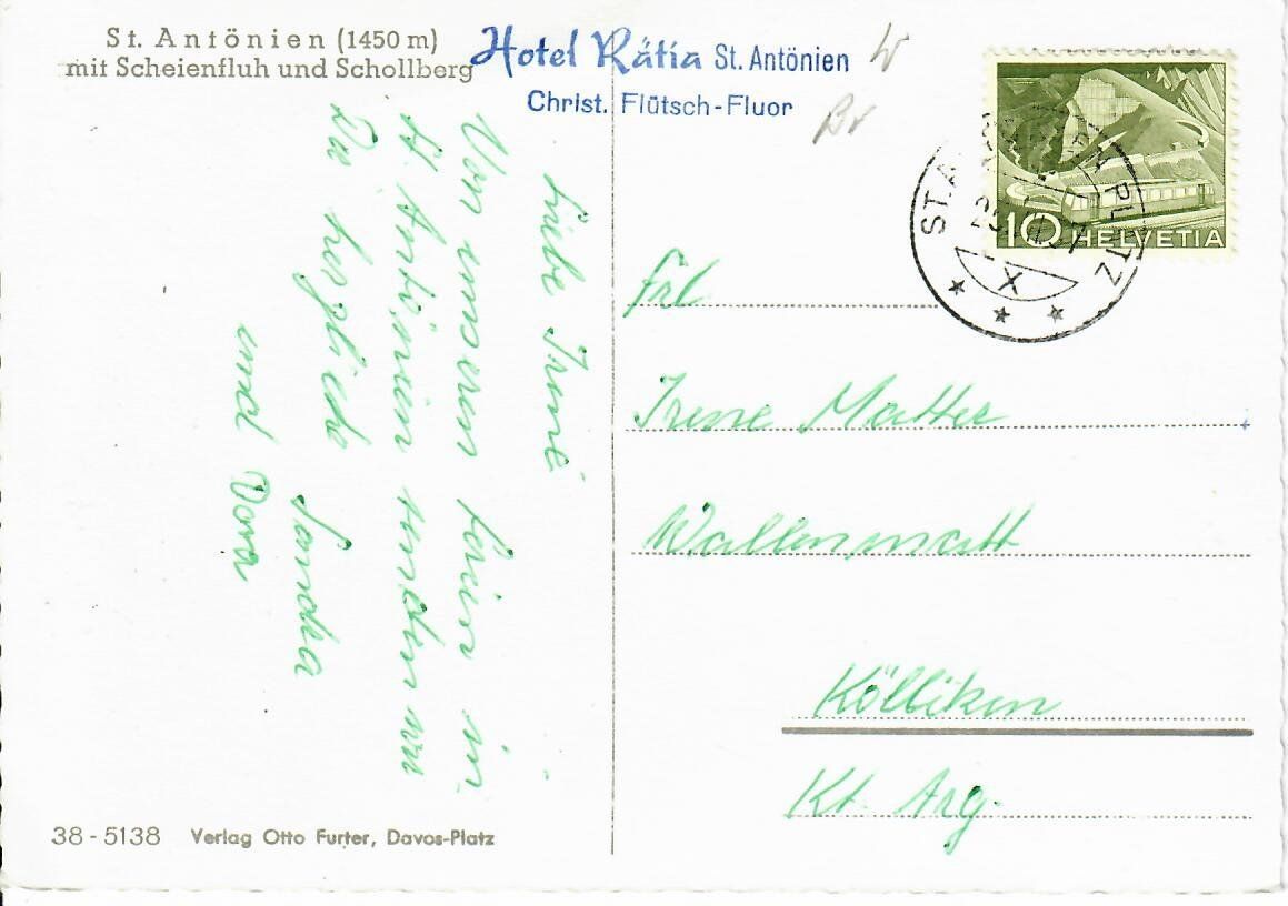 Cartoline postali: St. Antönien – Usato da Hochdorf venduto da Ziegel-16 1