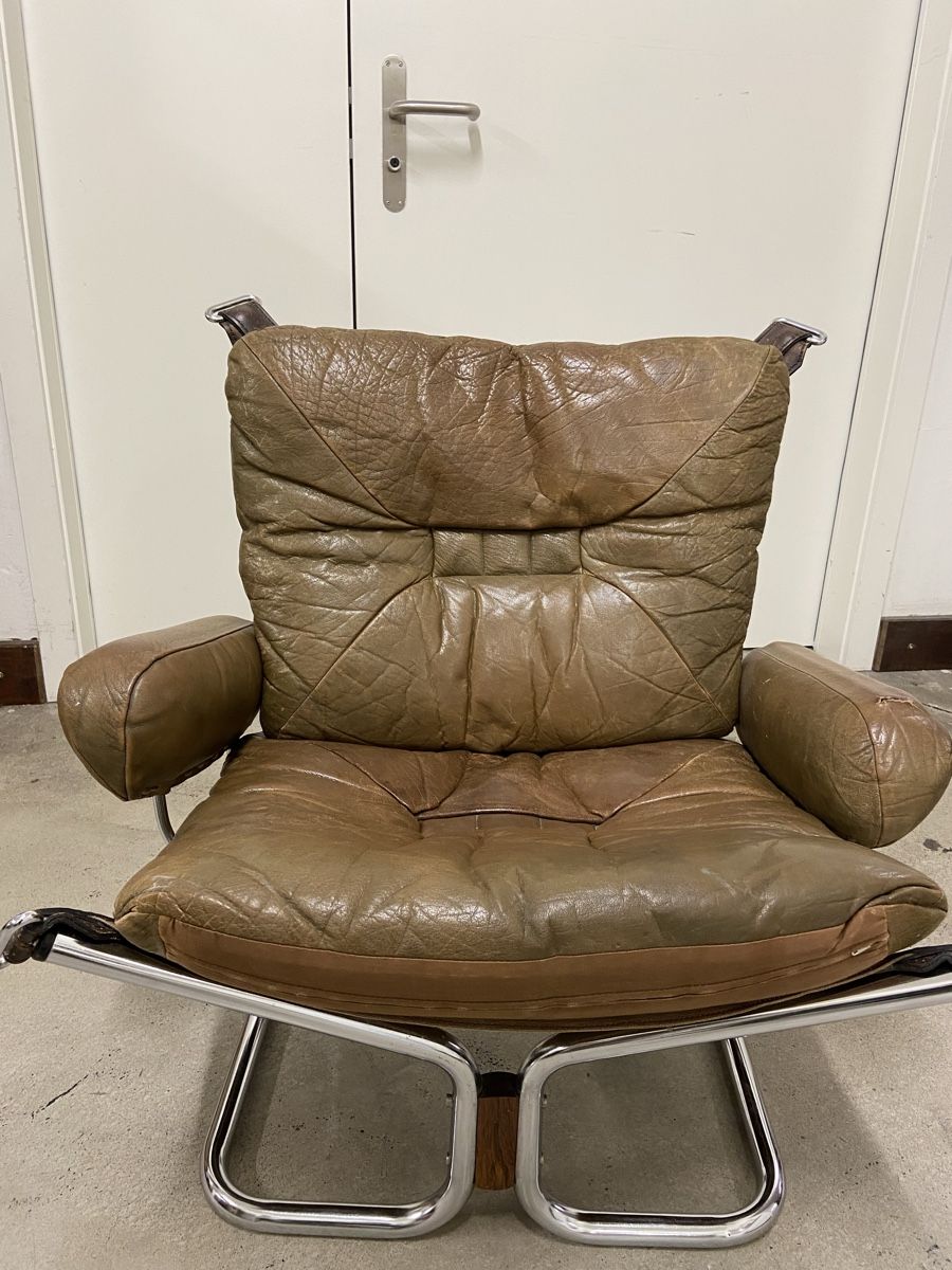 Poltrone: Harald Relling Ledersessel Vintage – Usato da Dietikon venduto da brocki-eyra 7