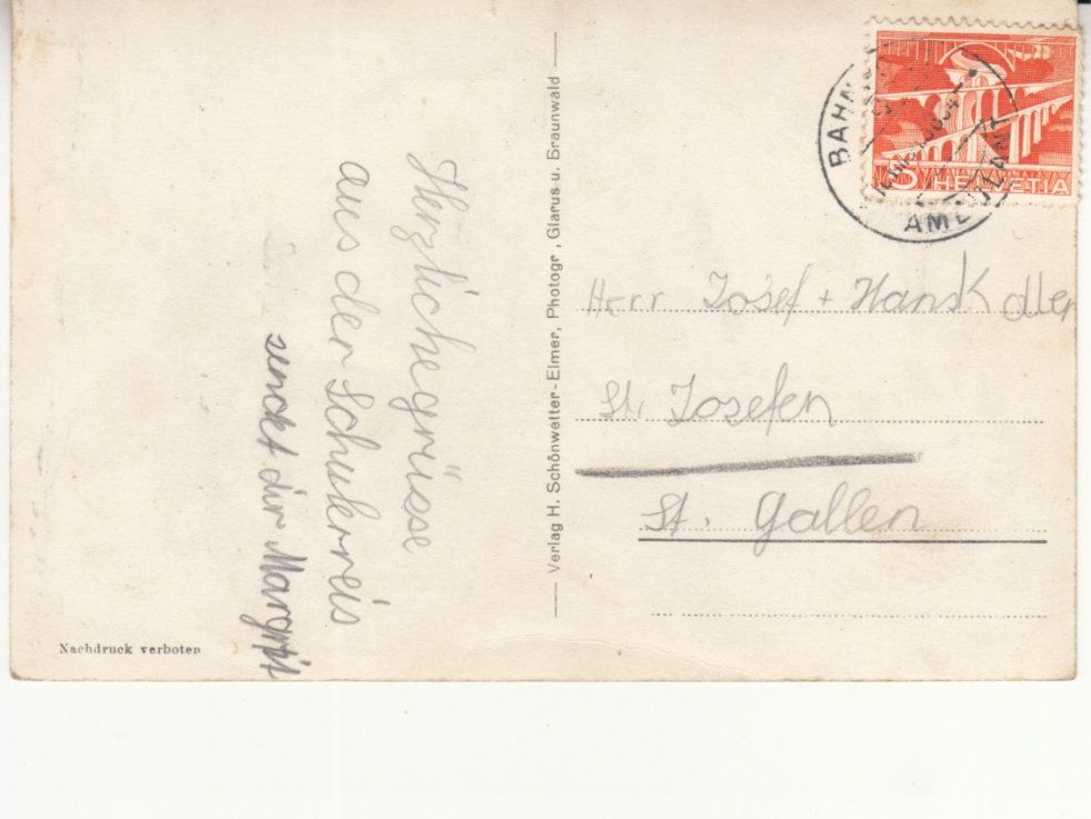 Ansichtskarten: Oberblegisee 1951 – Gebraucht aus Bürglen TG von StampGraf 1
