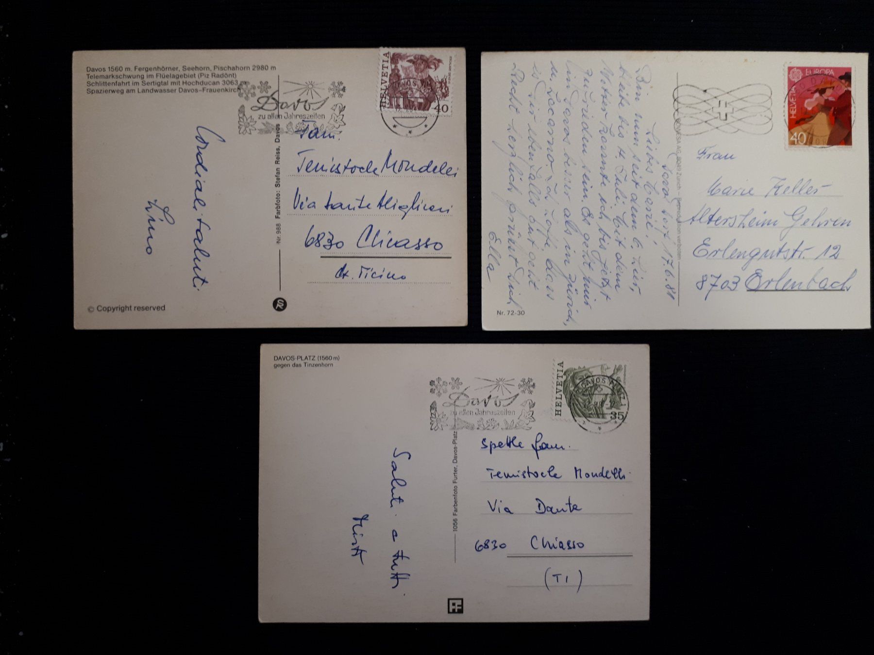 Cartes postales: 3 AK DAVOS – D'occasion à Ponto Valentino par giorgia06 1