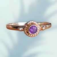 Ring Rosegold vergoldet mit Amethyst Stein