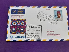 Erstflugbrief mit Lufthansa CASABLANCA-ZH 16.5.1971
