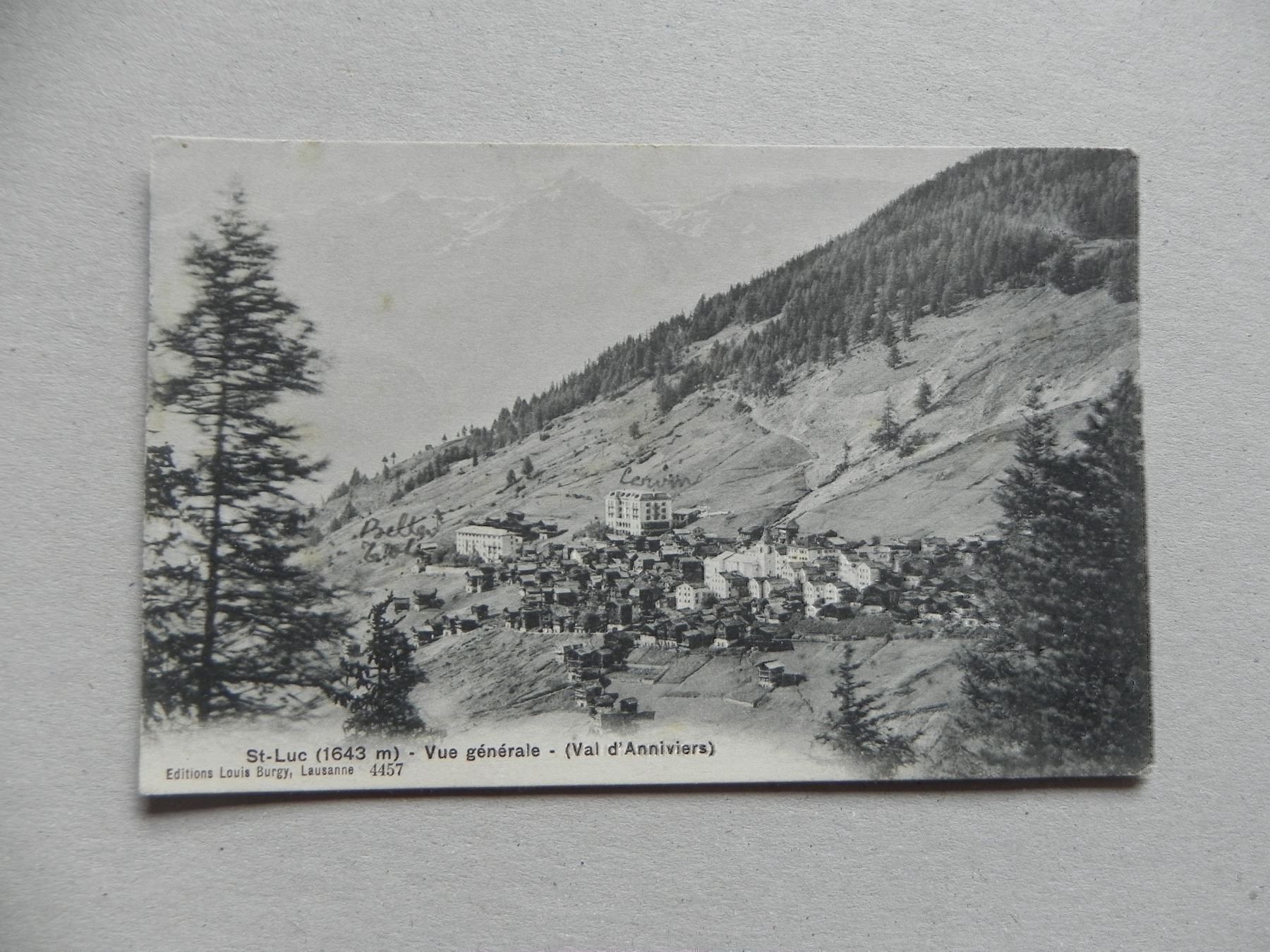 Cartoline postali: Ansichtskarte St-Luc VS Wallis 1910 – Usato da Siebnen venduto da krimsie