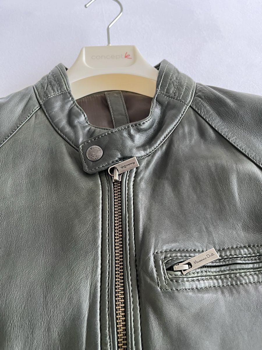 Massimo Dutti Giacche: Massimo Dutti Lederjacke, grün, Gr. M, Herren – Usato da Zug venduto da Nickwalks999