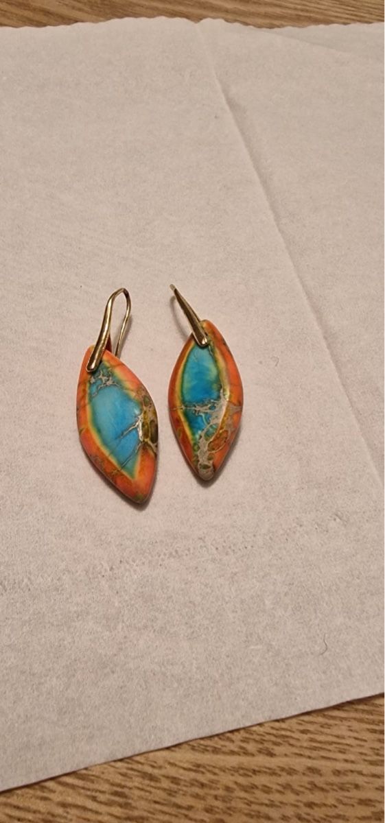 Boucles d'oreille: Vitnage Korallen Ohrringe: Türkis-Orange – D'occasion à St. Gallen par mania03 2