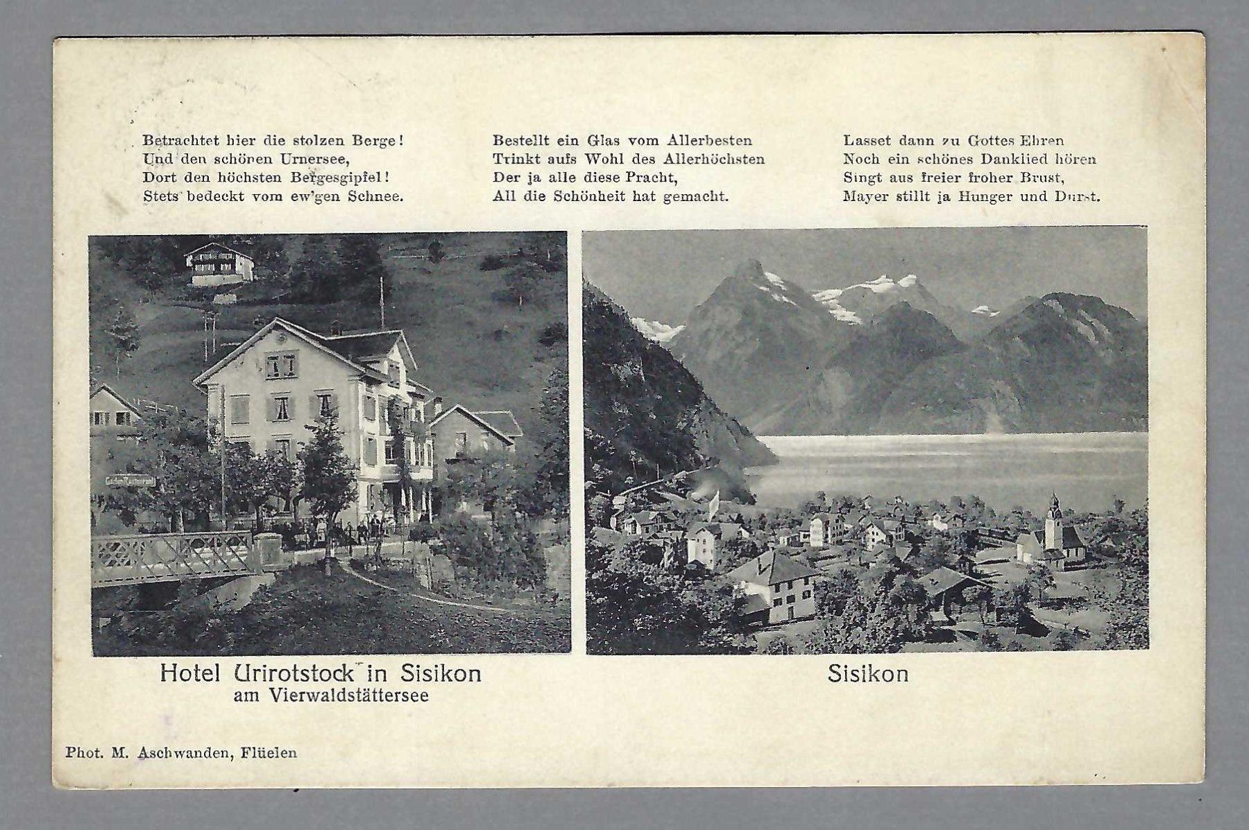 Cartoline postali: 15, SISIKON HOTEL URIROSTOCK + – Usato da Pura venduto da ulisse1957