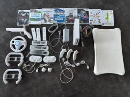 Wii mit umfangreichem Zubehör und Spielen – Komplettset