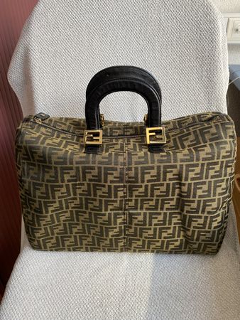 Fendi Zucca Boston Bag Medium Vintage