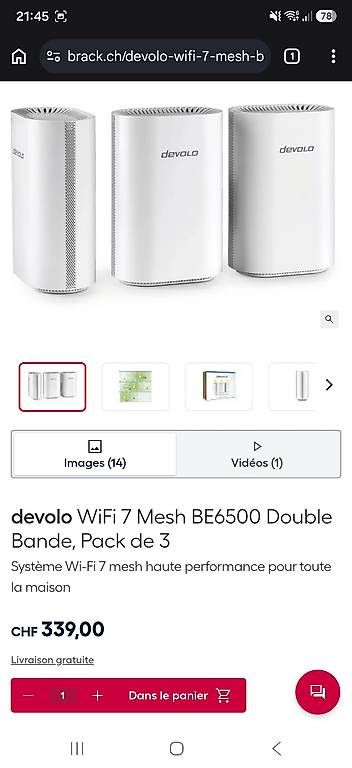 Devolo Modems & Routeurs: Devolo WiFi 7 Mesh BE6500 Double Bande Pack 3 – Neuf avec emballage d'origine à Champagne par mar_yp55 2