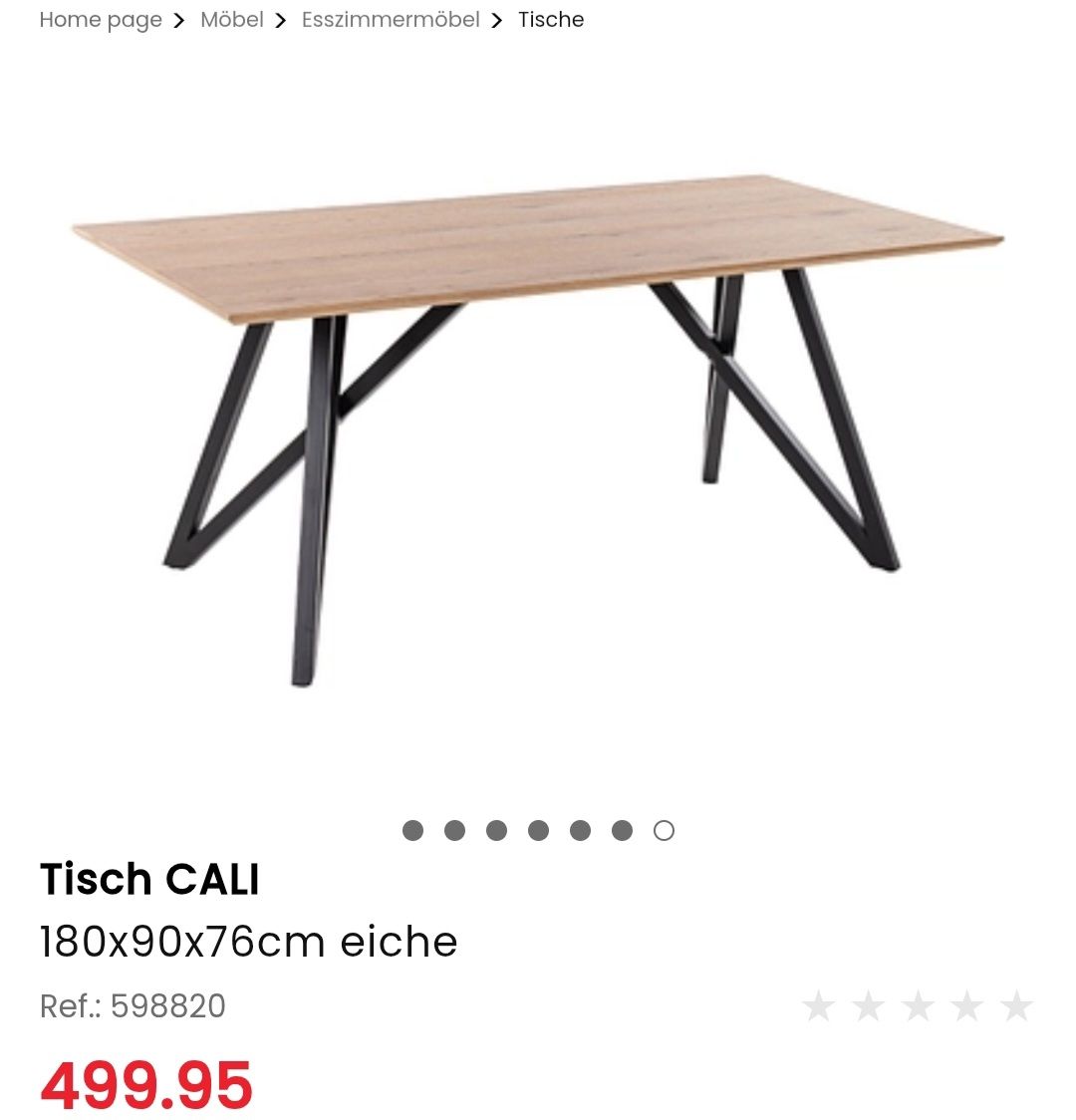 Tavoli: Esstisch CALI Conforama, NEU, 180x90x76cm – Nuovo e nell'imballaggio originale da Winterthur venduto da eaw_ 4