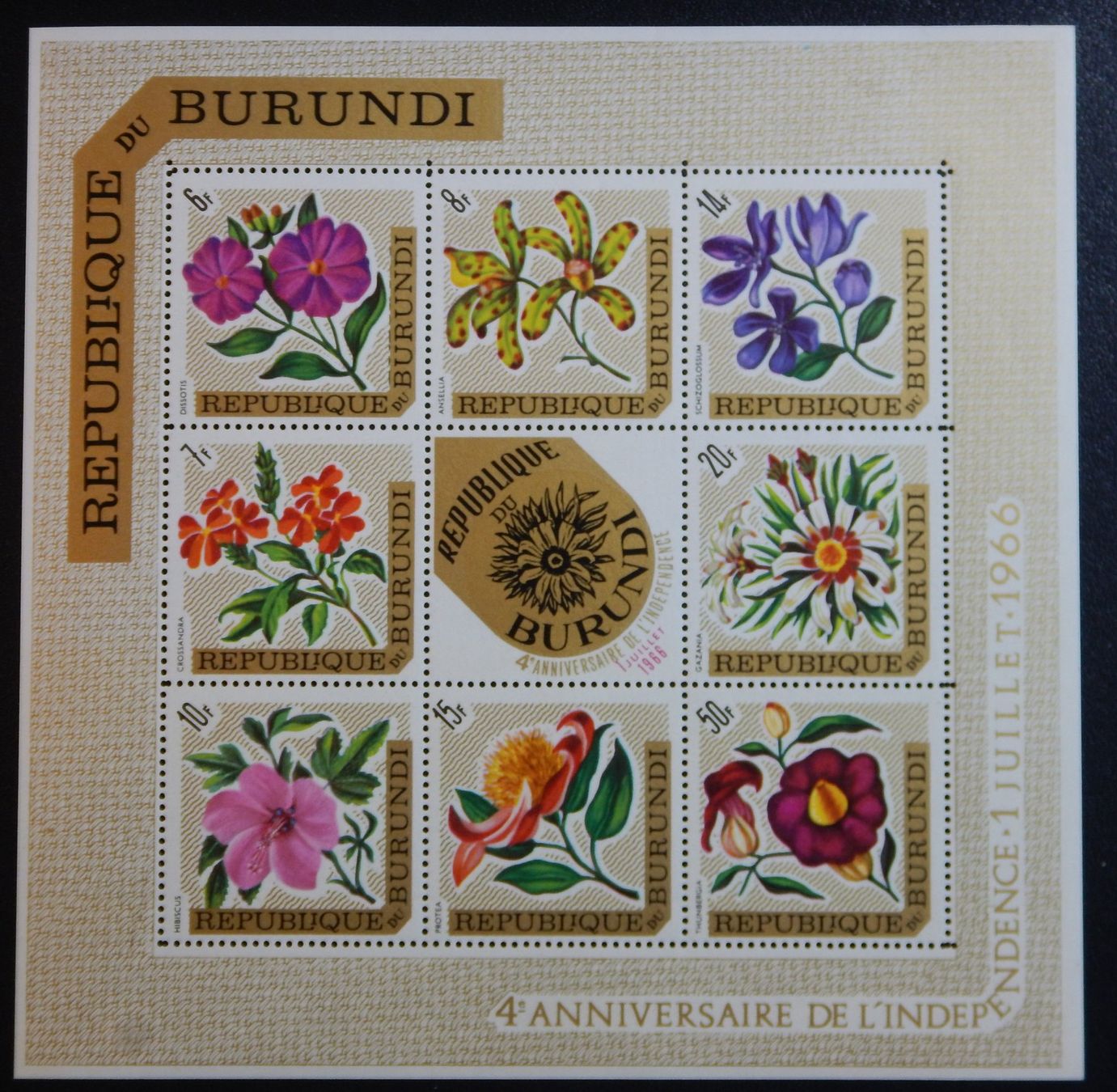 Tutti i francobolli: Burundi Kat. Block 20A ** 1967 Blumen – Usato da Zürich venduto da Muehlekauf