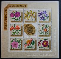Burundi Kat. Block 20A ** 1967 Blumen