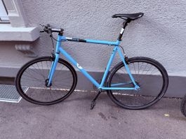 City bike Velo Fahrrad blau fixie, Grösse 60cm