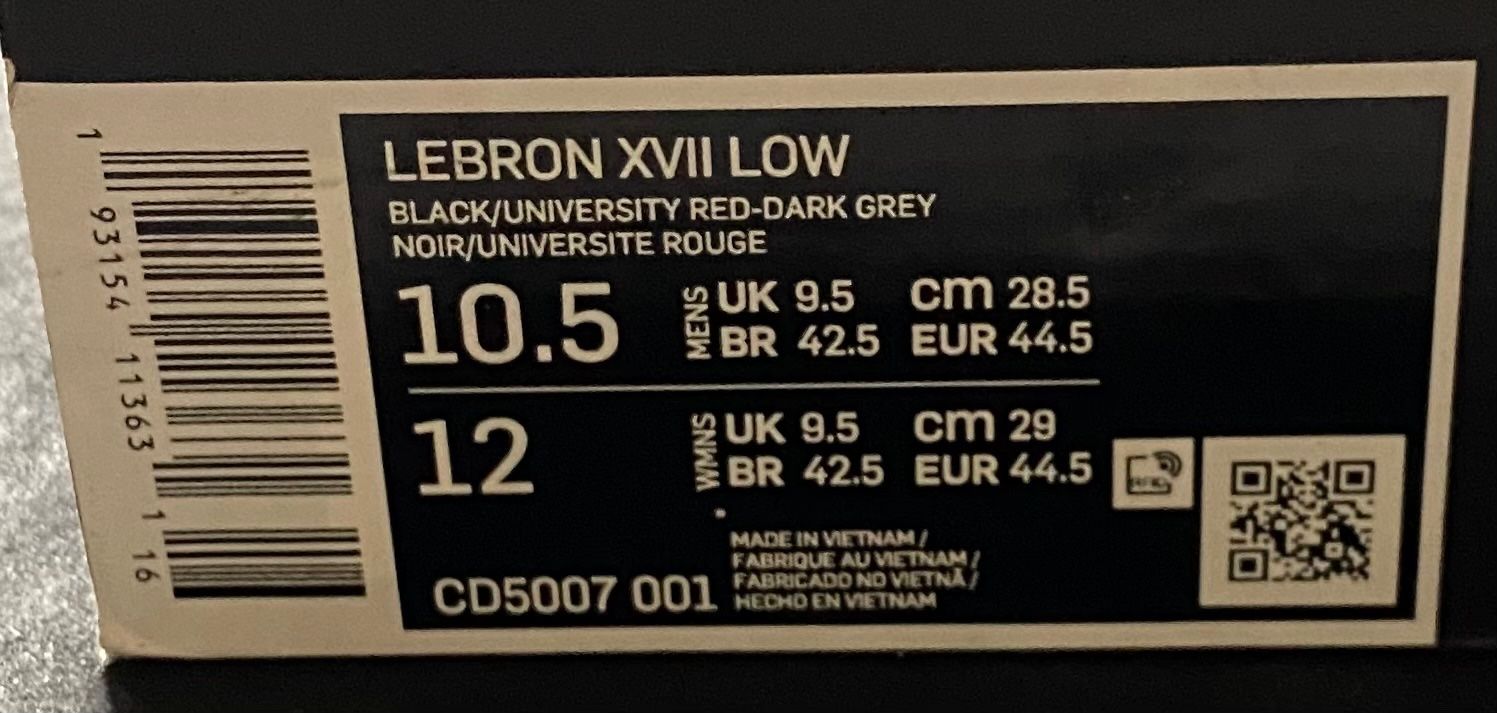 Nike Scarpe da uomo: Nike LEBRON XVII LOW Basketball – Usato da Wettingen venduto da Sell_23 2