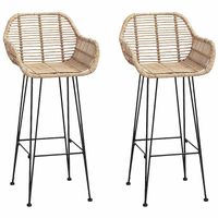 Lot de 2 chaises de bar en rotin - excellent état