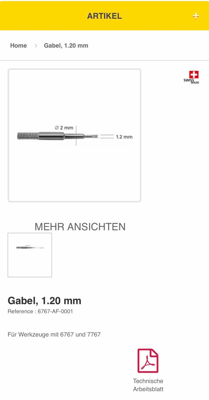 Bergeon Tutti gli attrezzi: Neue Bergeon Ersatzgabel 6767-AF-0001 – Nuovo e nell'imballaggio originale da Allenwinden venduto da guetzli20 2