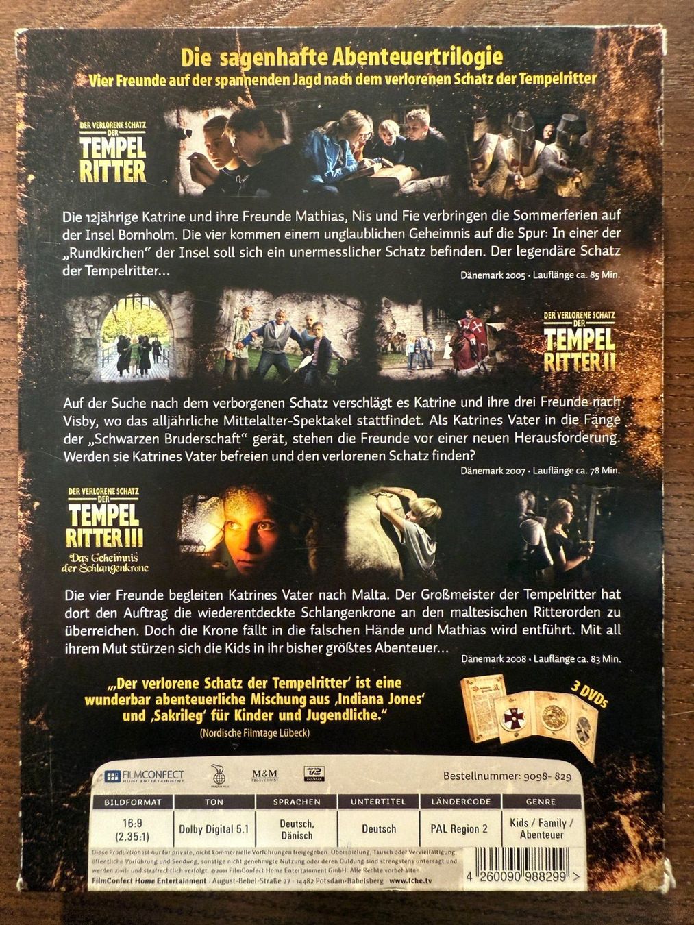 Tutti i DVDs: Der verlorene Schatz der Tempelritter - Die Trilogie – Usato da Zürich venduto da FilmFreunde 1