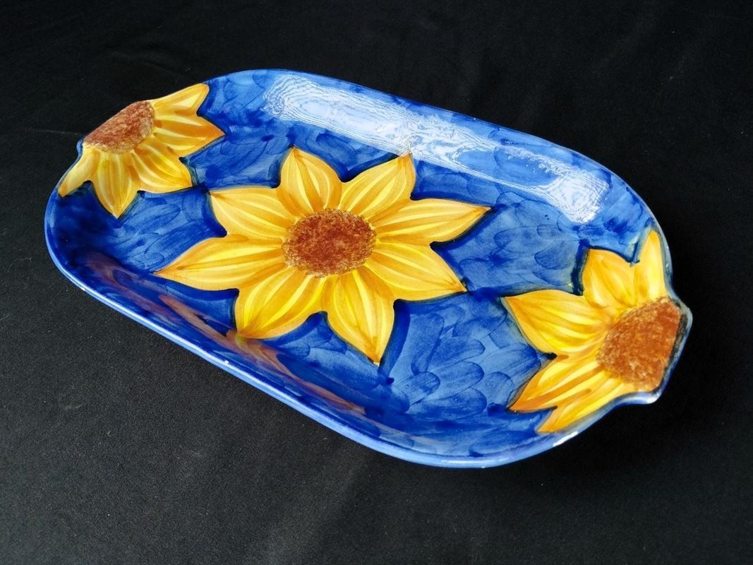 Piatti di portata: Servierplatte mit Sonnenblumenmotiv – Usato da Schübelbach venduto da Restwert_Schubelbach 1