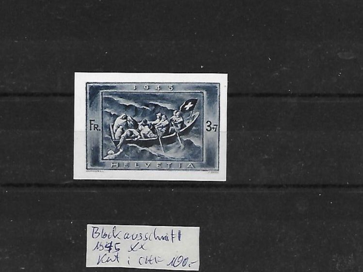 Tutti i francobolli: Blockausschnitt 1945 ** Kat: CHF 100.- – Nuovo (secondo la descrizione) da Basel venduto da Ilp
