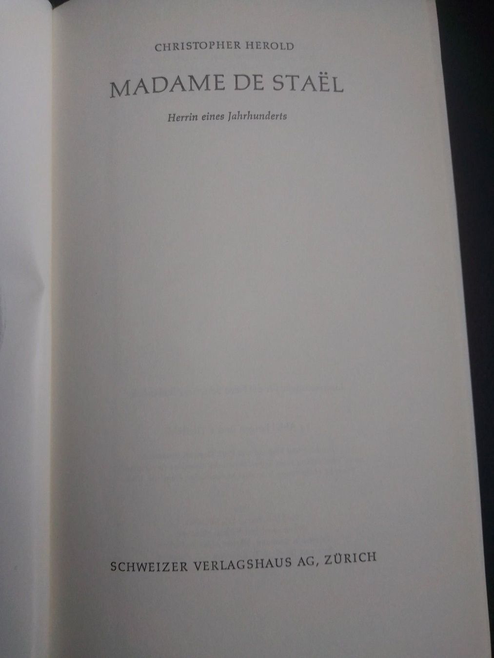Libri: Madame de Stael – Usato da Bassersdorf venduto da elm_f9sw 1