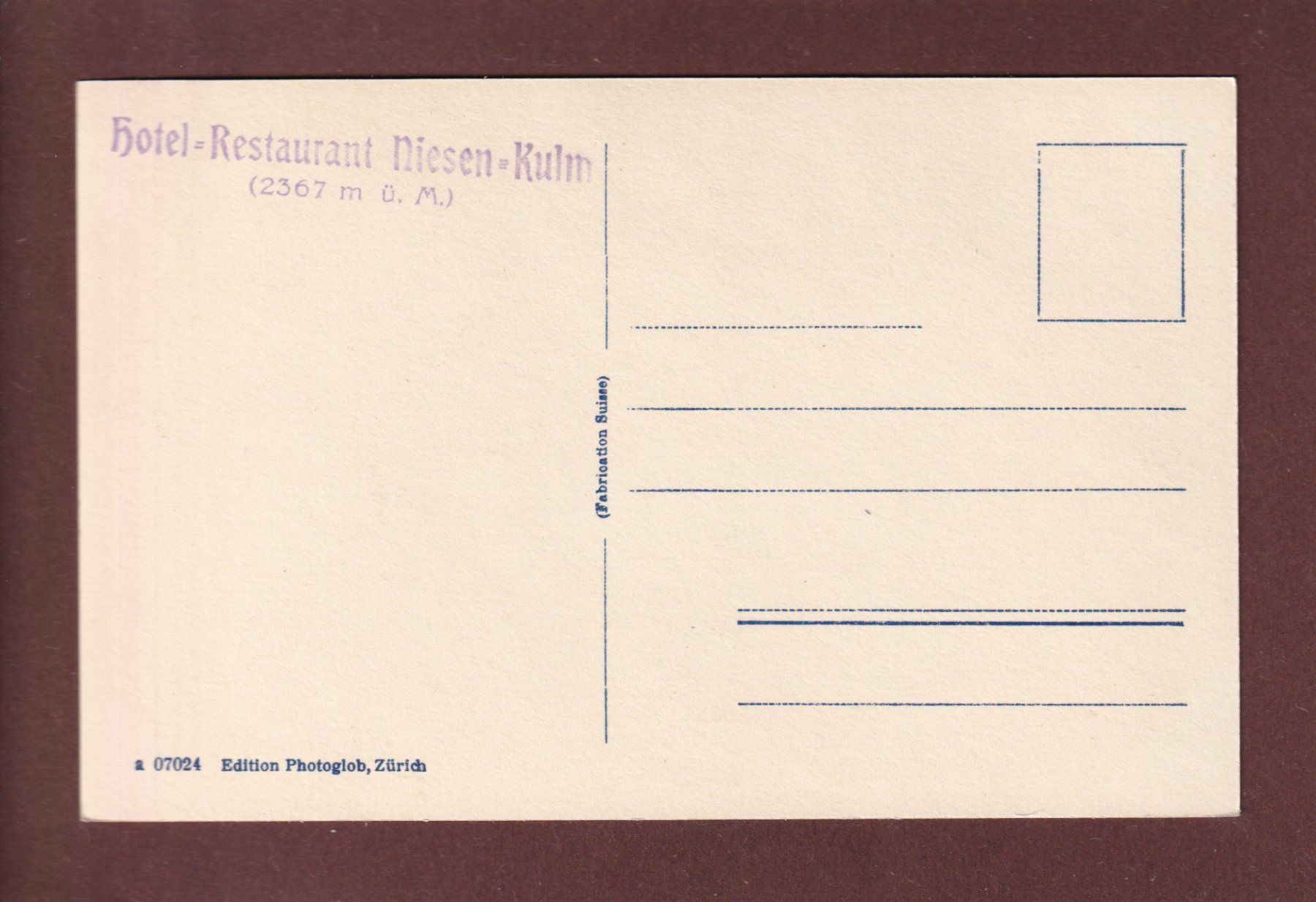 Cartoline postali: NIESEN-BAHN – Usato da Pully venduto da nicecards 1