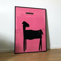 Black Sheep Pop Art Kunst Modern Pink Schaf geschoren Bild