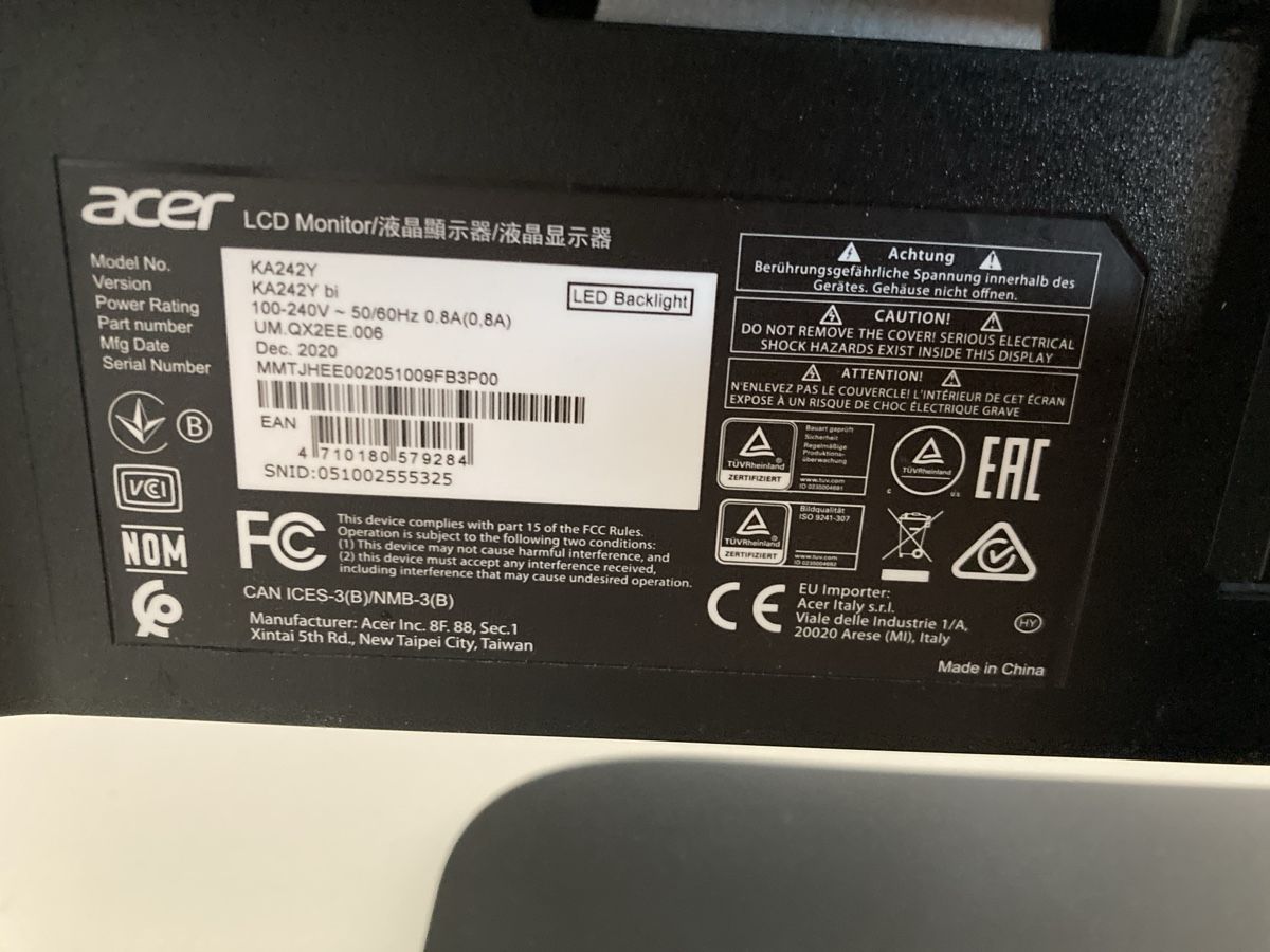Monitor: Bildschirm Acer 24’ – Usato da Basel venduto da edy_78pd 1