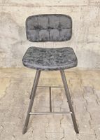 Moderner Barhocker im Industrial Style - Grau Lederlook