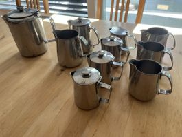 10 Kannen Krüge Chrom diverse