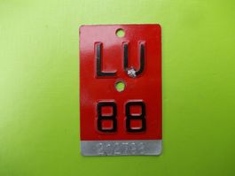 Velonummer / Fahrradnummer LU 88