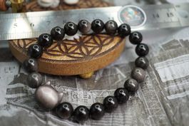 Mystic Cat: Silberobsidian-Armband – Night Shadow (8mm) 🐱🌑