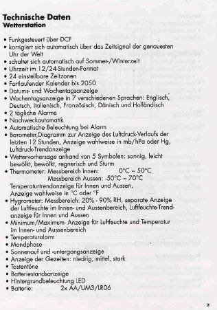 Sonstiges für Haushalt & Wohnen: Funk-Wetterstation – Gebraucht aus Bernhardzell von quellen7 2