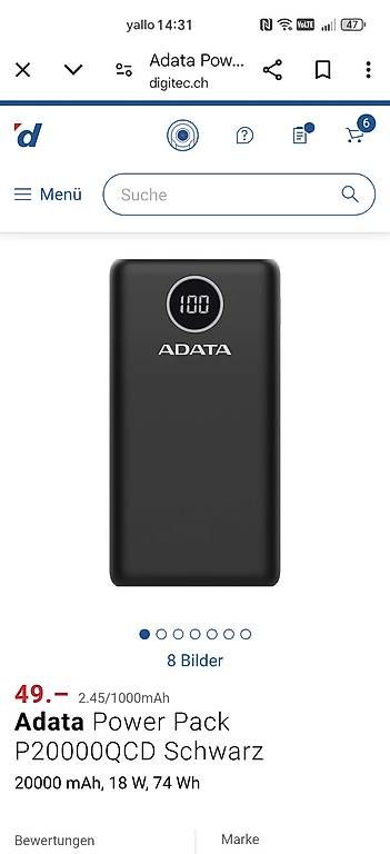 Libri: Adata Power Back 20000 – Usato da Roggwil TG venduto da Much58 1