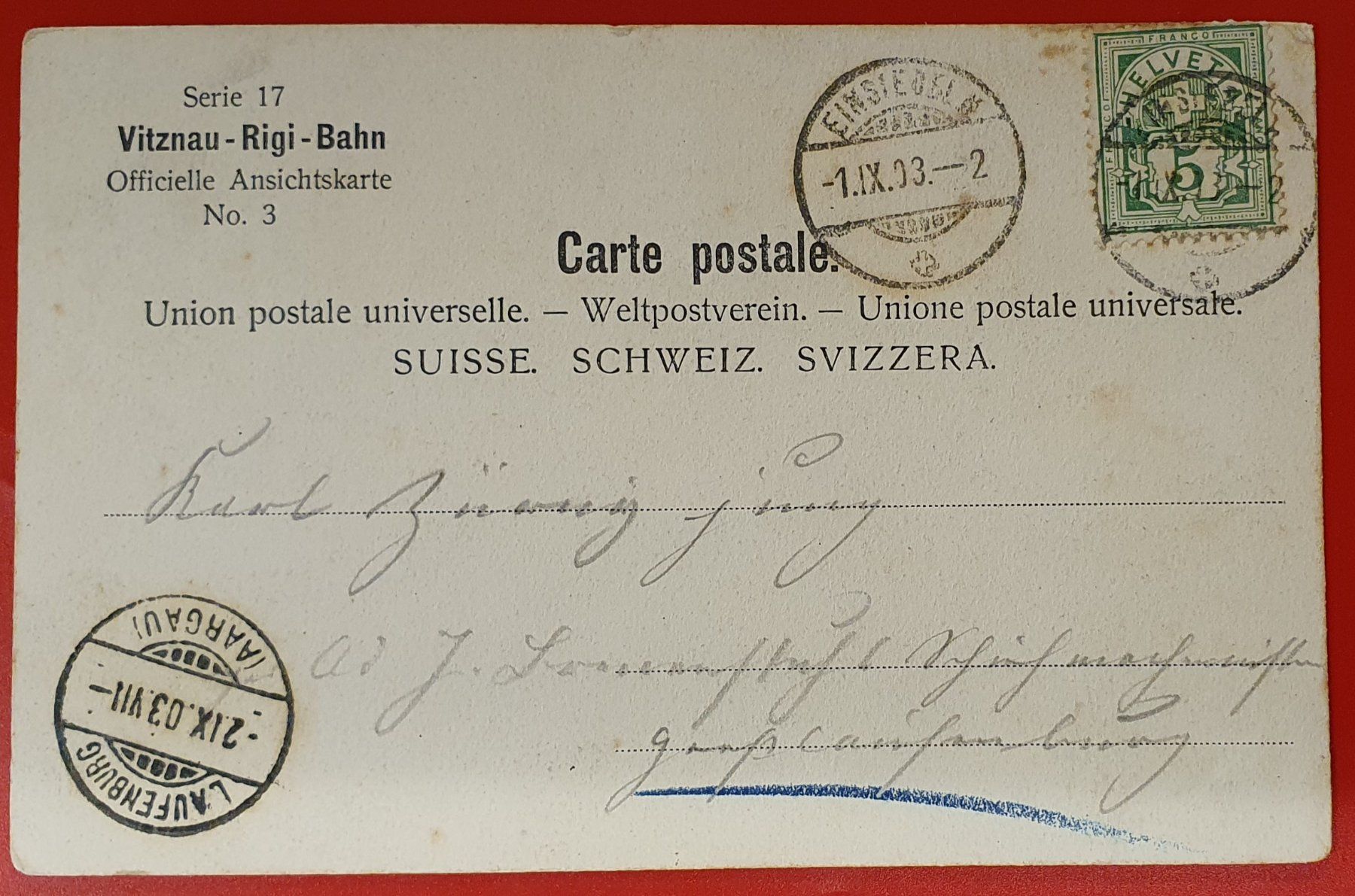Cartoline postali: Vitznau 1903, Rigi Bahn Ansichtkarte no 3 – Usato da Kreuzlingen venduto da Rschweiz1 1