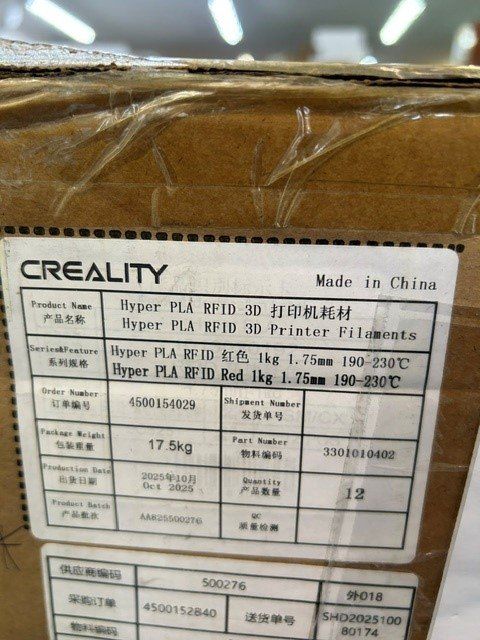 Materiale di riempimento: CREALITY Hyper PLA RFID 3D Drucker Filament 12 Stk. – Nuovo e nell'imballaggio originale da Niedergösgen venduto da Marti019 4