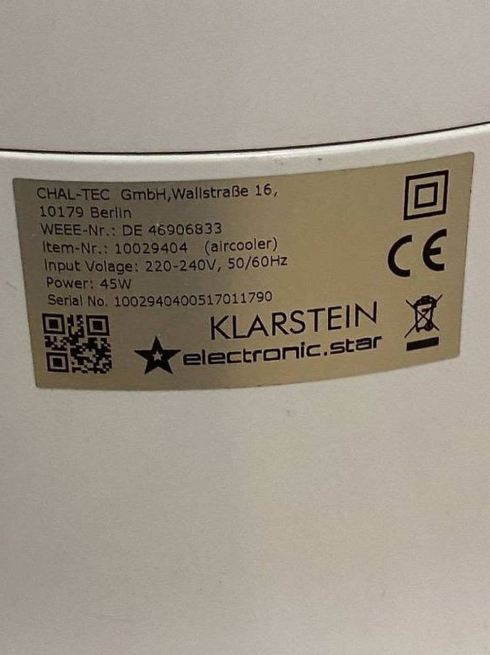 Ventilateurs: Klarstein ventilator/air cooler – D'occasion à Zürich par kao_gvg9 3