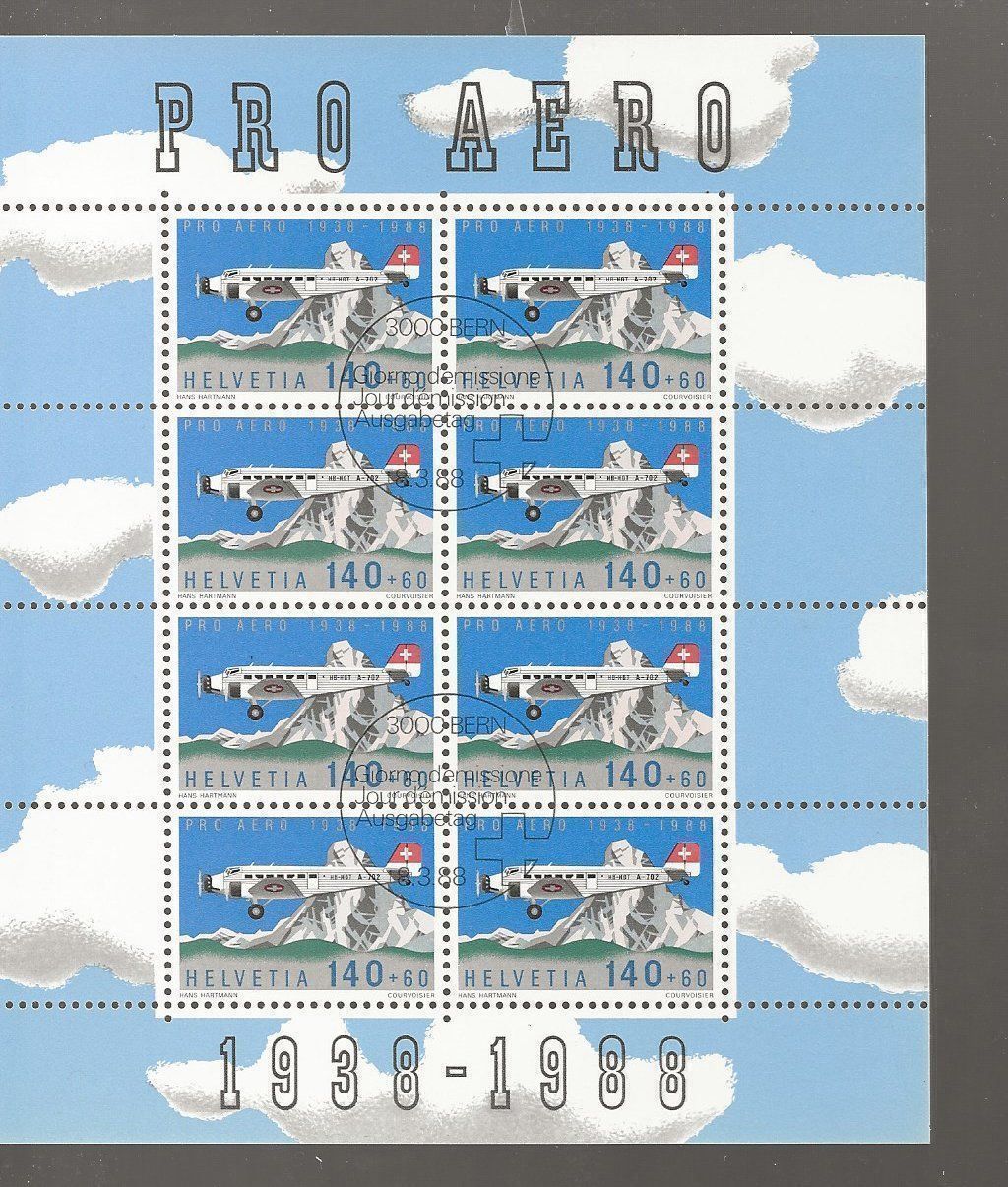 Tutti i francobolli: Feuille Pro Aero 1988 FDC – Usato da Sion venduto da PierreP01