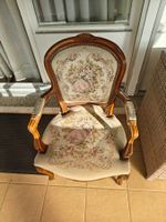 Fauteuil ancien brocard style Louis XV - idéal printemps!