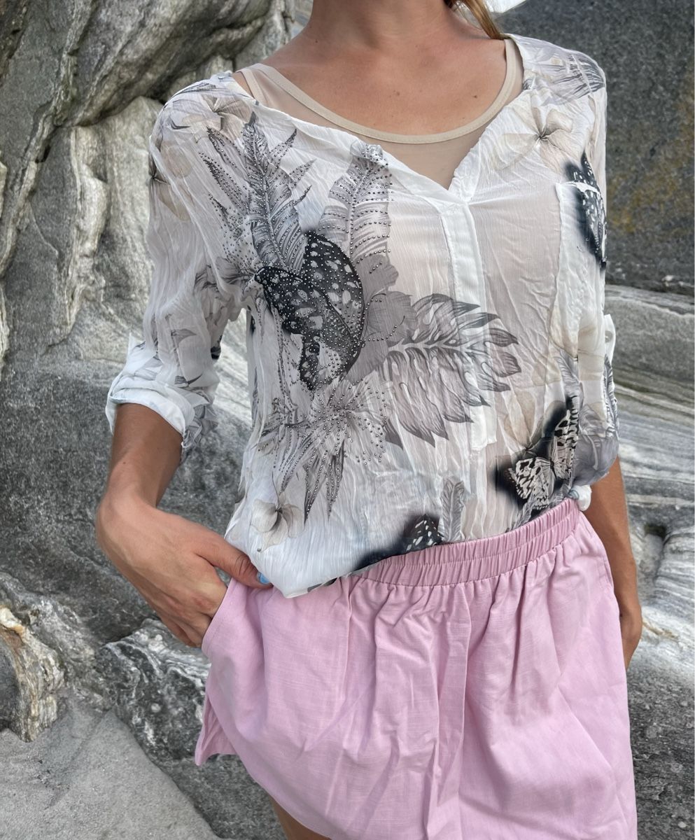 Camicette: Camicia decorato strass-Tg-M/L-chic e elegante – Nuovo (secondo la descrizione) da Gordevio venduto da LanaZimm