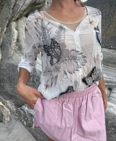 Camicia decorato strass-Tg-M/L-chic e elegante