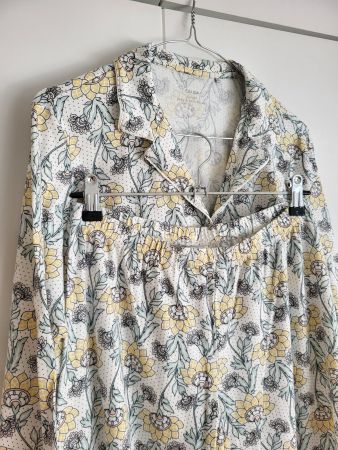 Calida Damen Pyjama Set, Gr. S - 100% Baumwolle, mustert
