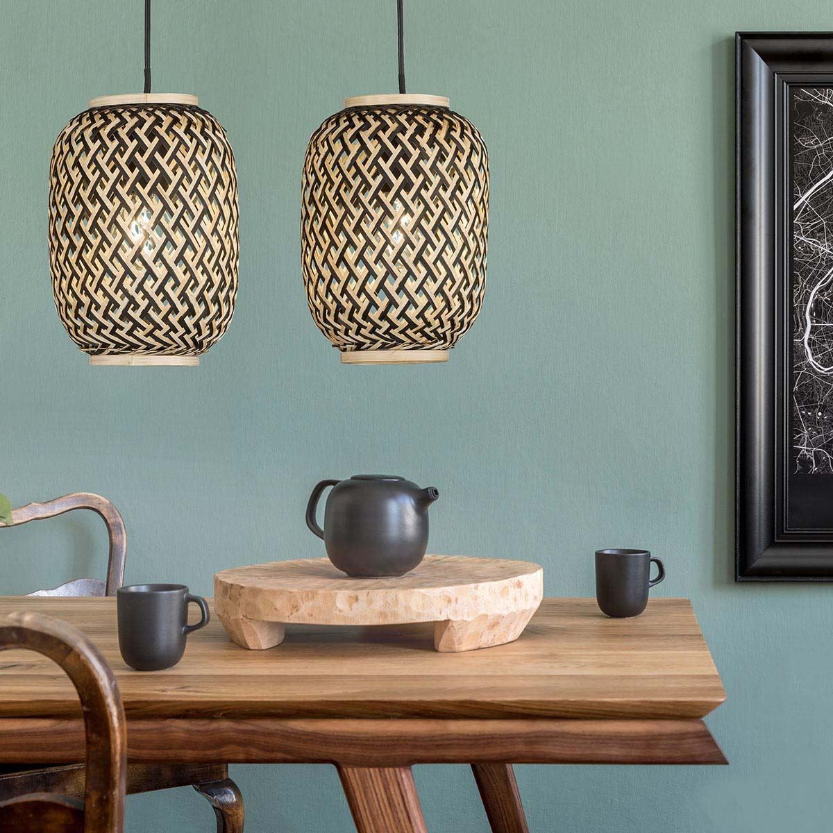 Lampadari & plafoniere: Pendelleuchte, Rattan, 69 cm x 17 cm – Nuovo (secondo la descrizione) da Kreuzlingen venduto da Smart-Light 1