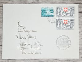 CL01 Enveloppe + Timbre Suisse 1954