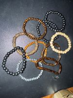 Boho wooden bead bracelets set of 10 units - NEE