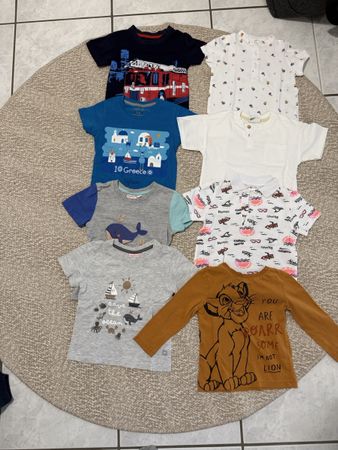 Bundle of 8 Boys' T-Shirts, Size 92,(1-3 years)Summer Ready