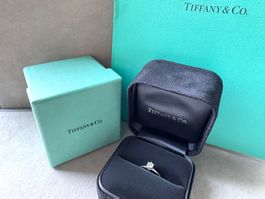 Tiffany & Co. Diamant Solitär Ring 0,25 ct m. Box Zertifikat